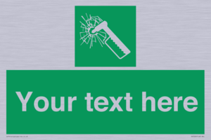 Custom sign safe condition emergency hammer